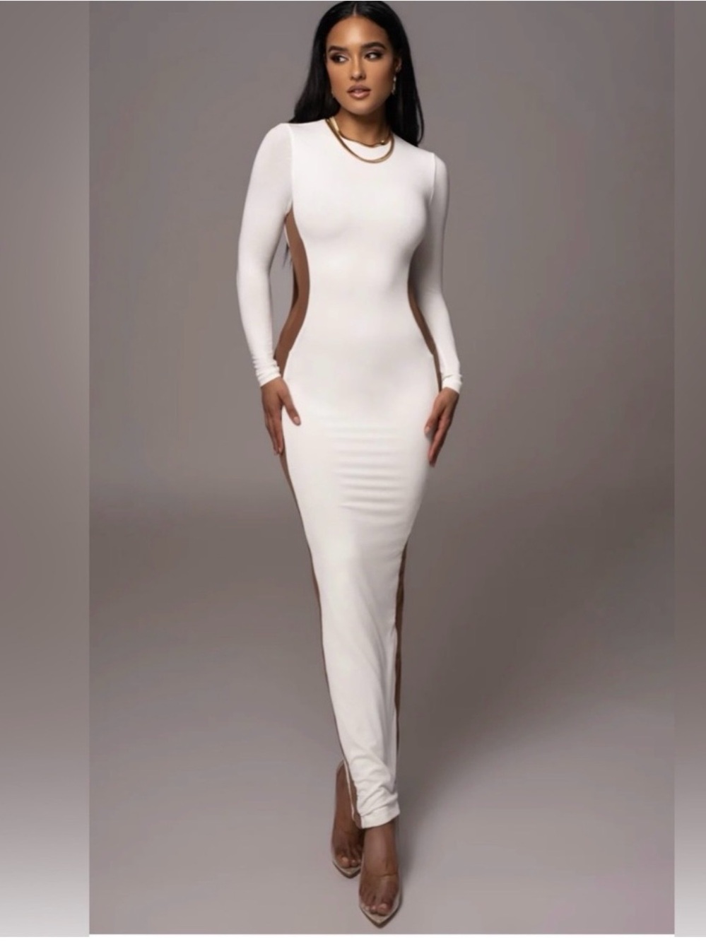 Jluxlabel Ivory Breakaway Maxi Dress